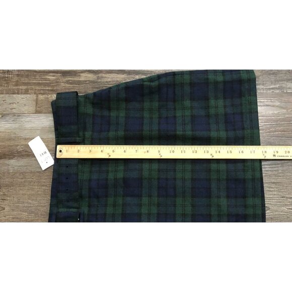 Loft Green Blue Plaid Belted Skirt Size 8 New with Tags - Picture 5 of 5